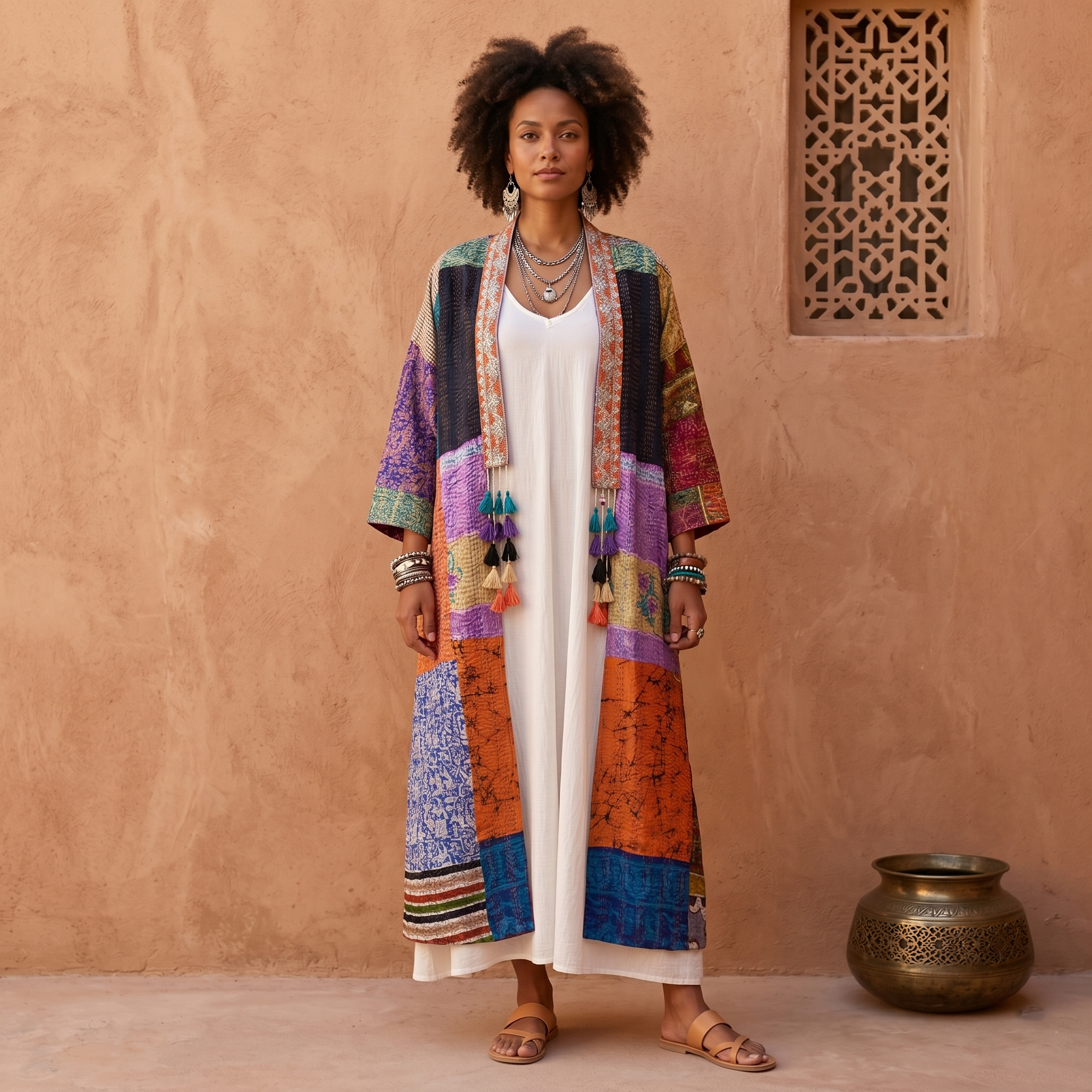 Jaipur Long - Multicolor with Pink Accents