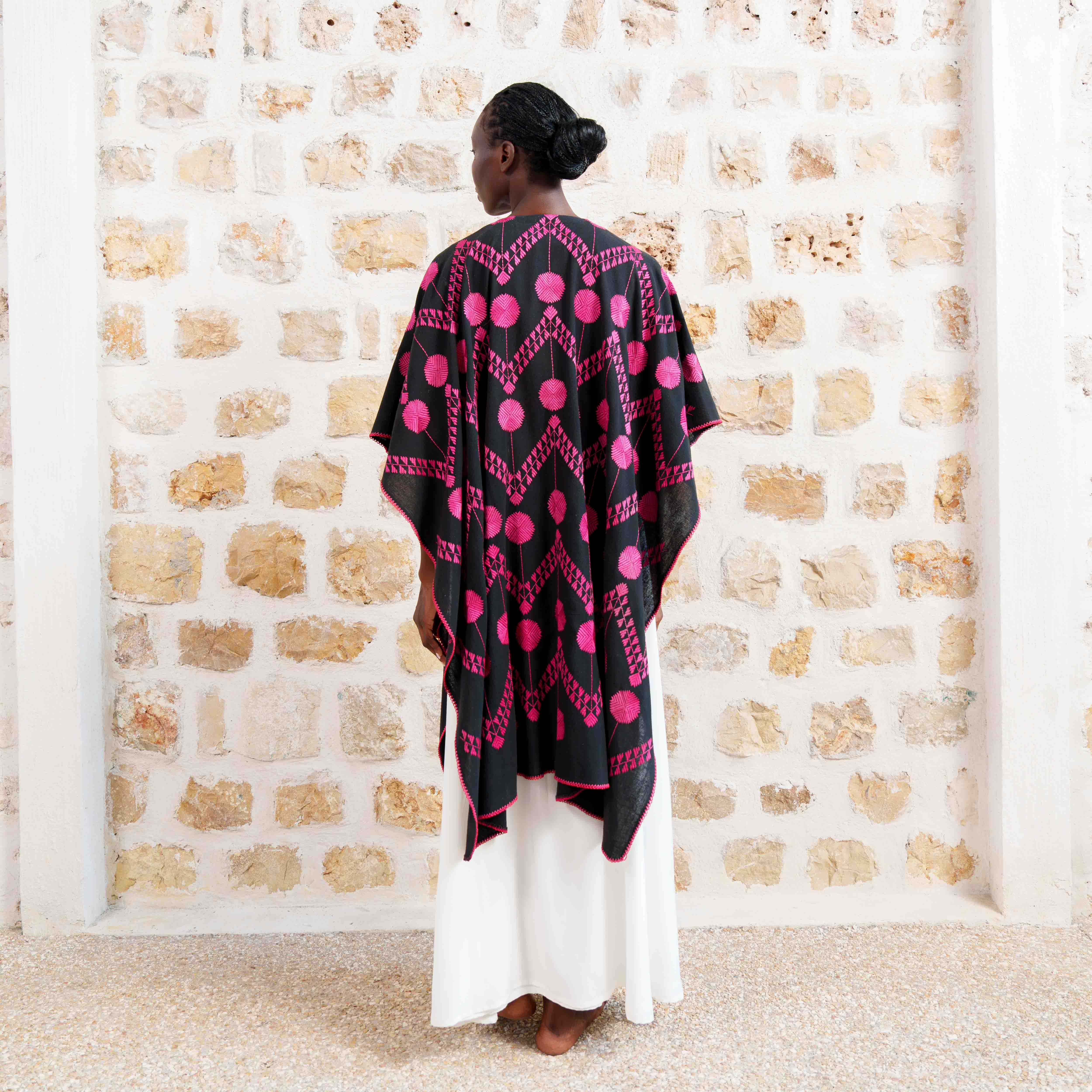 Rajasthan - Black/Pink Geometric Pattern