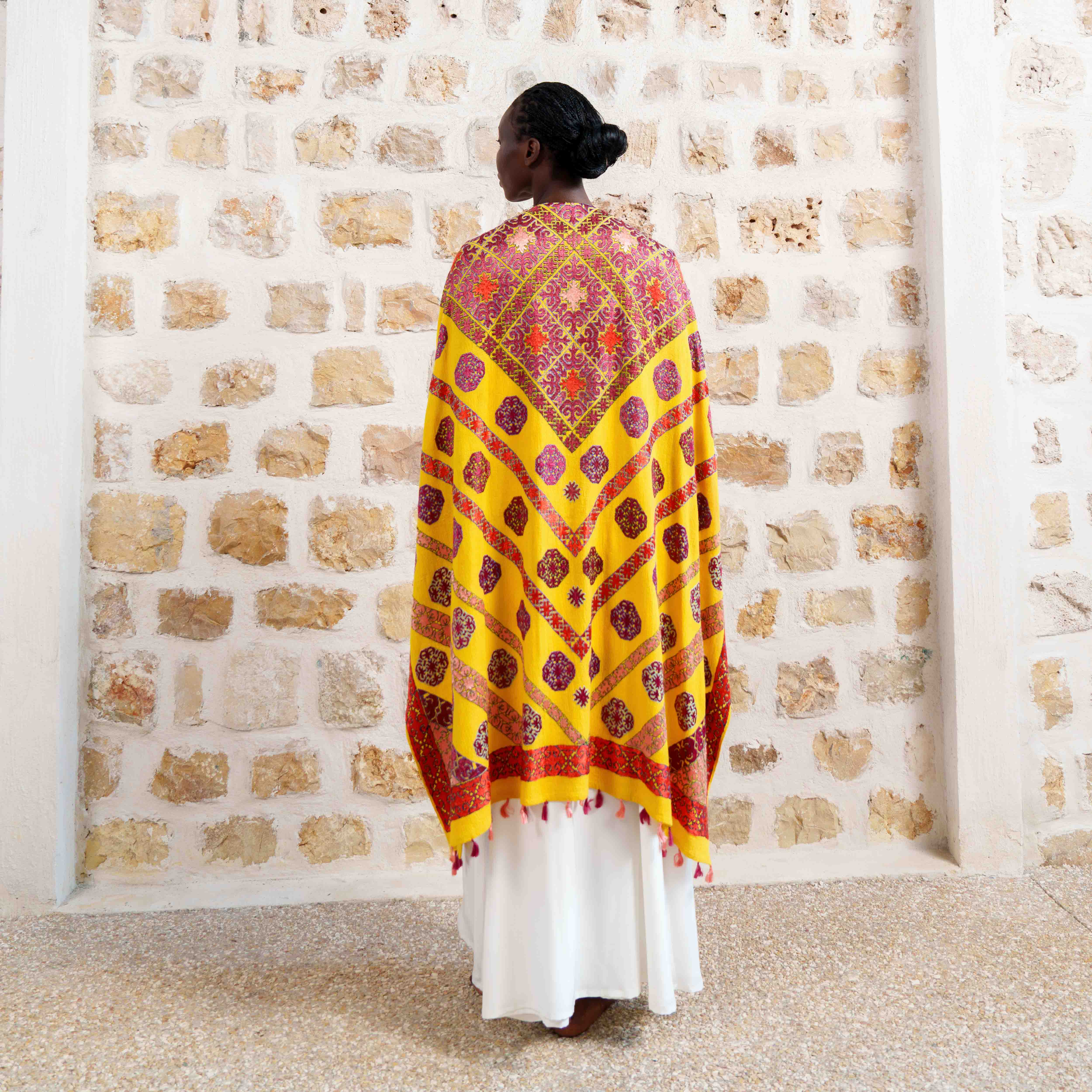 Rajasthan - Mustard/Pink with Amaranth Tassel