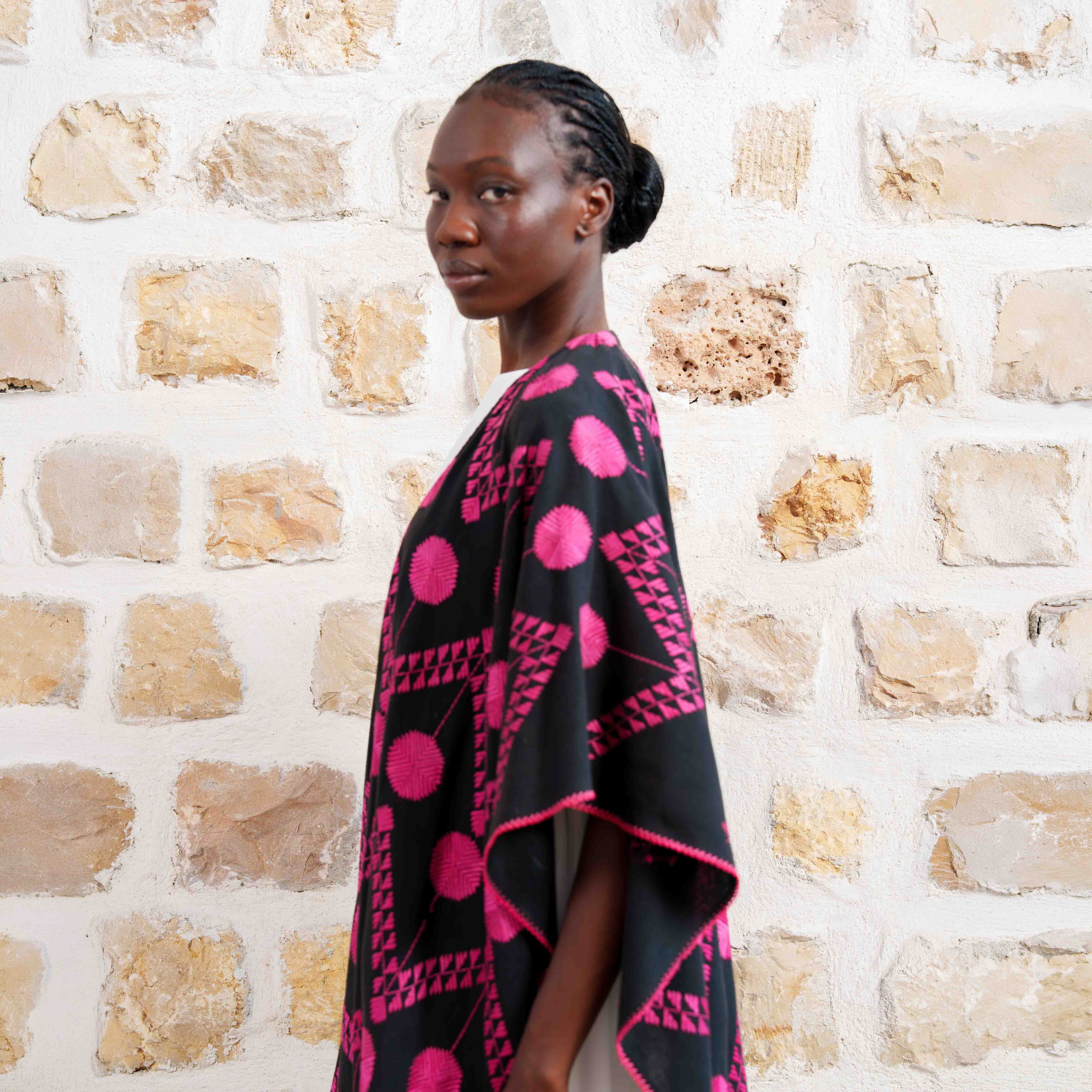 Rajasthan - Black/Pink Geometric Pattern