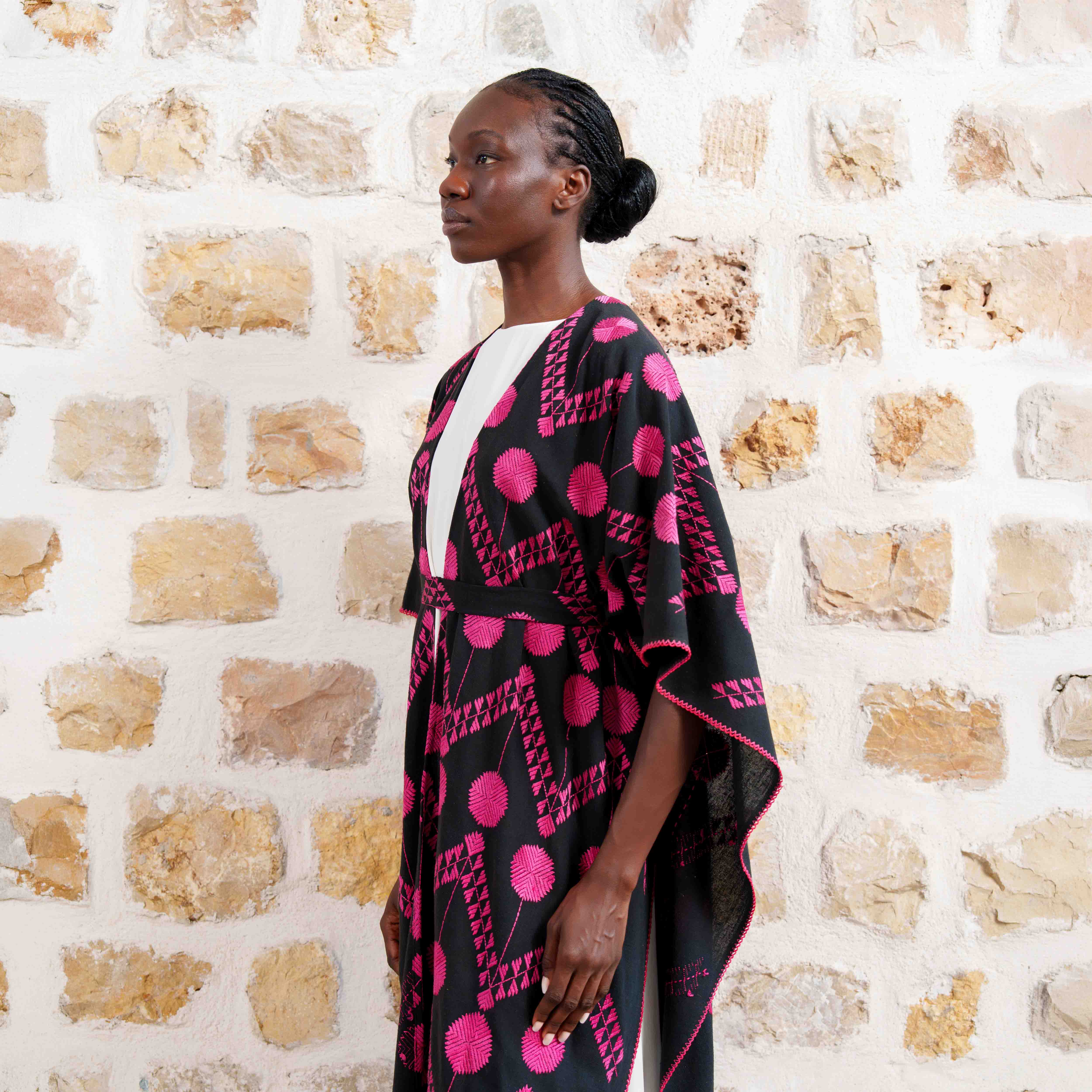 Rajasthan - Black/Pink Geometric Pattern