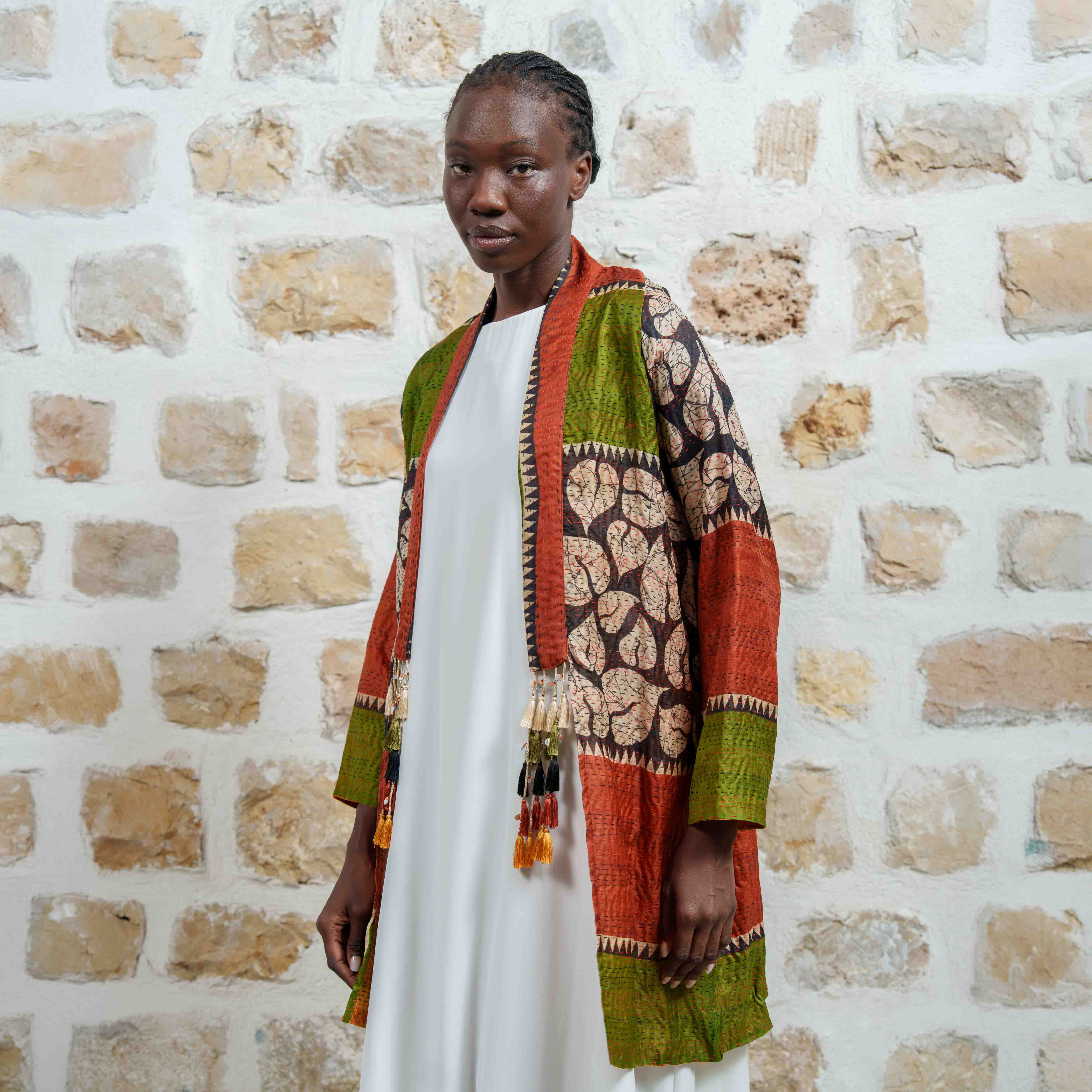 Jaipur Short - Orange & Green