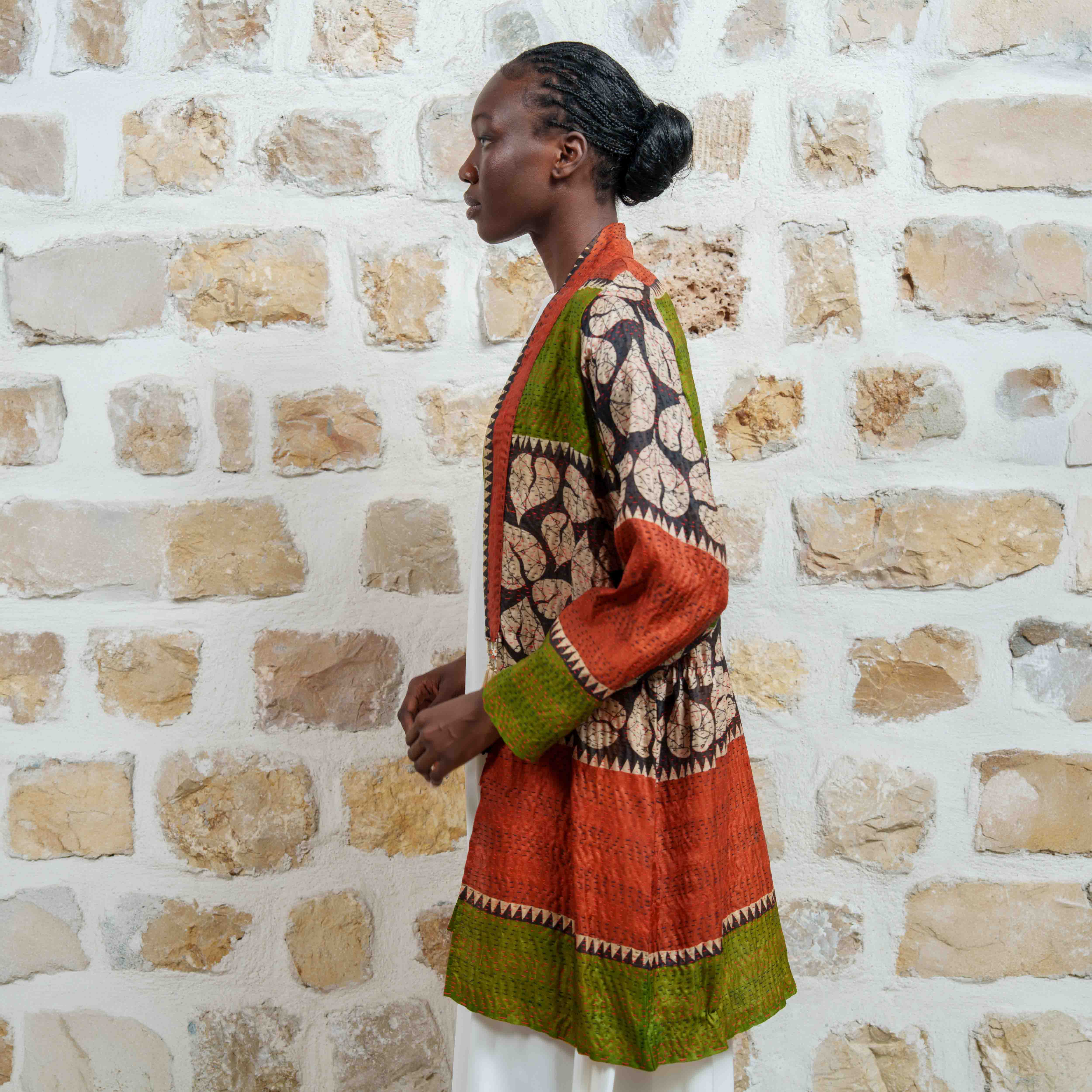 Jaipur Short - Orange & Green