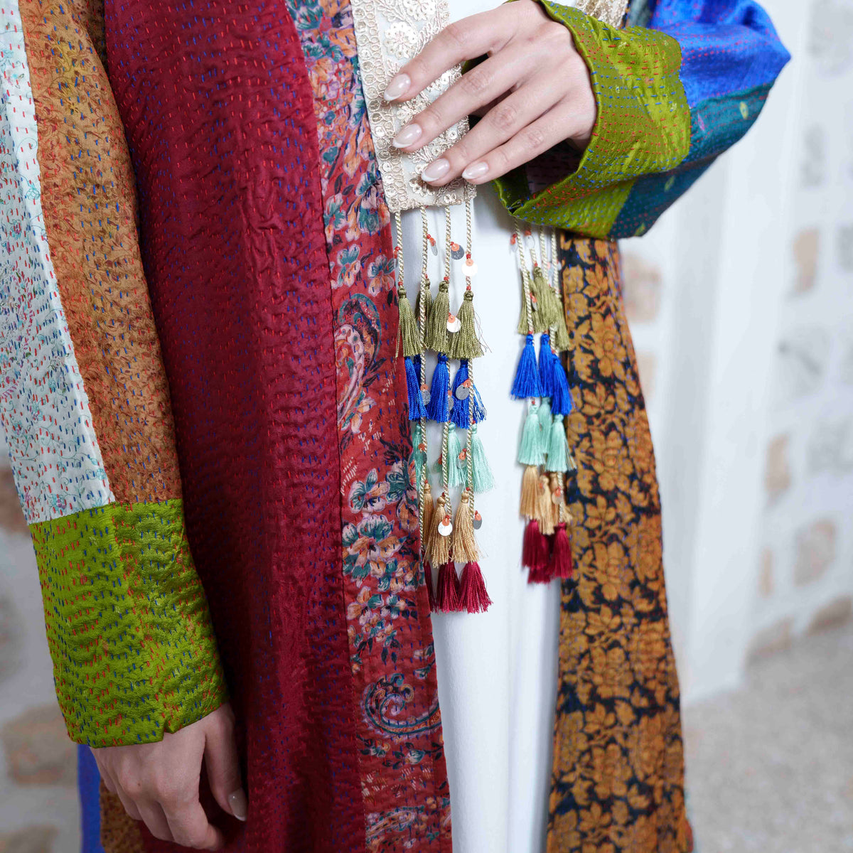 Jaipur Long - Multicolor with Maroon Accents