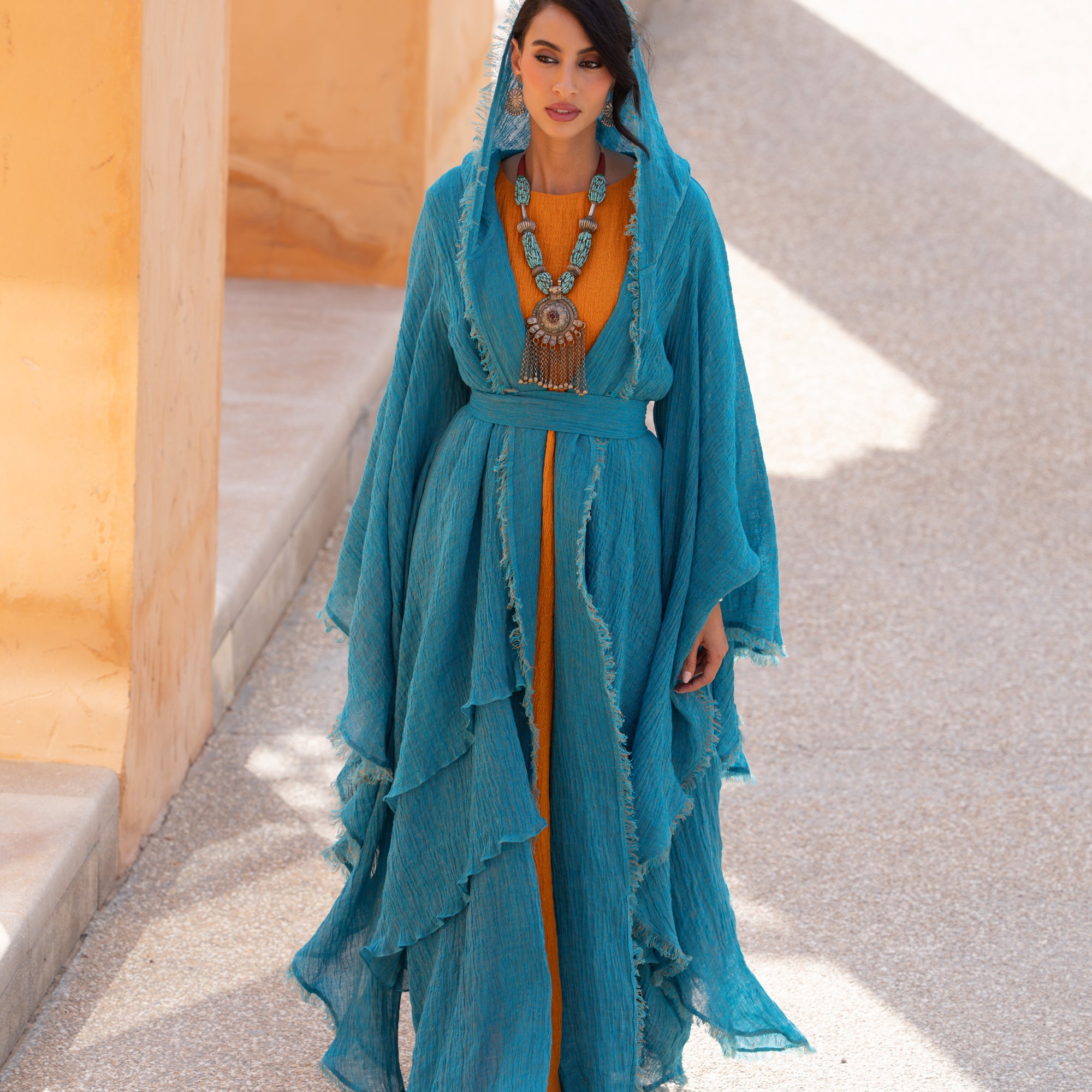 Sheba - Vibrant Orange/Turquoise