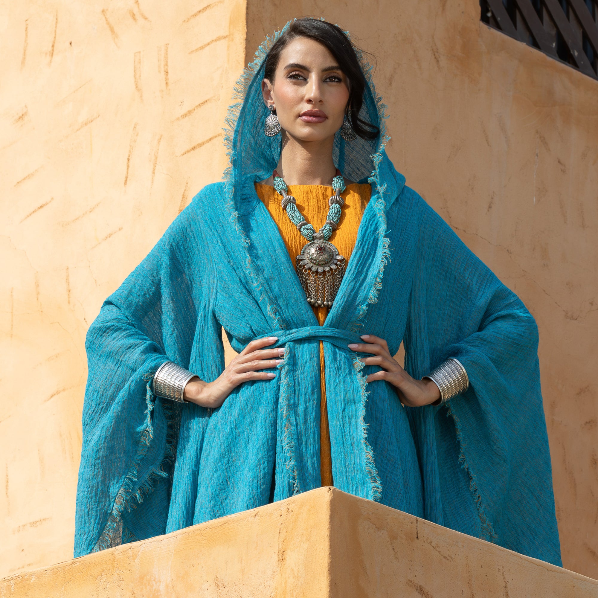 Sheba - Vibrant Orange/Turquoise